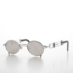 Load image into Gallery viewer, Small Oval Steampunk Vintage Sunglass with Intricate Temple Design
