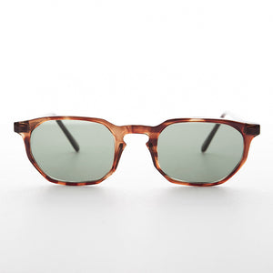tortoiseshell polygon vintage sunglass with keyhole bridge