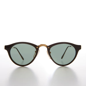 Round Retro Vintage Sunglass with Metal Details