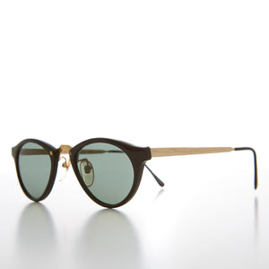 Round Retro Vintage Sunglass with Metal Details