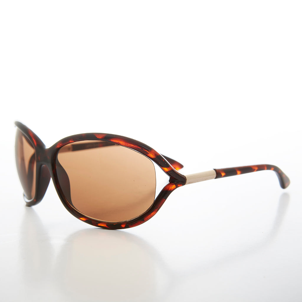 Curved Women's Boho Oversized Vintage Sunglass