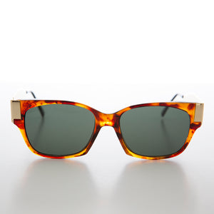 Mod Unisex Vintage Sunglass with Gold Temples 