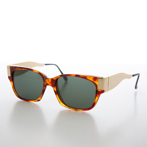 Mod Unisex Vintage Sunglass with Gold Temples 