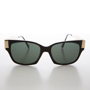 Mod Unisex Vintage Sunglass with Gold Temples 