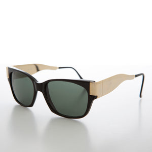 Mod Unisex Vintage Sunglass with Gold Temples 