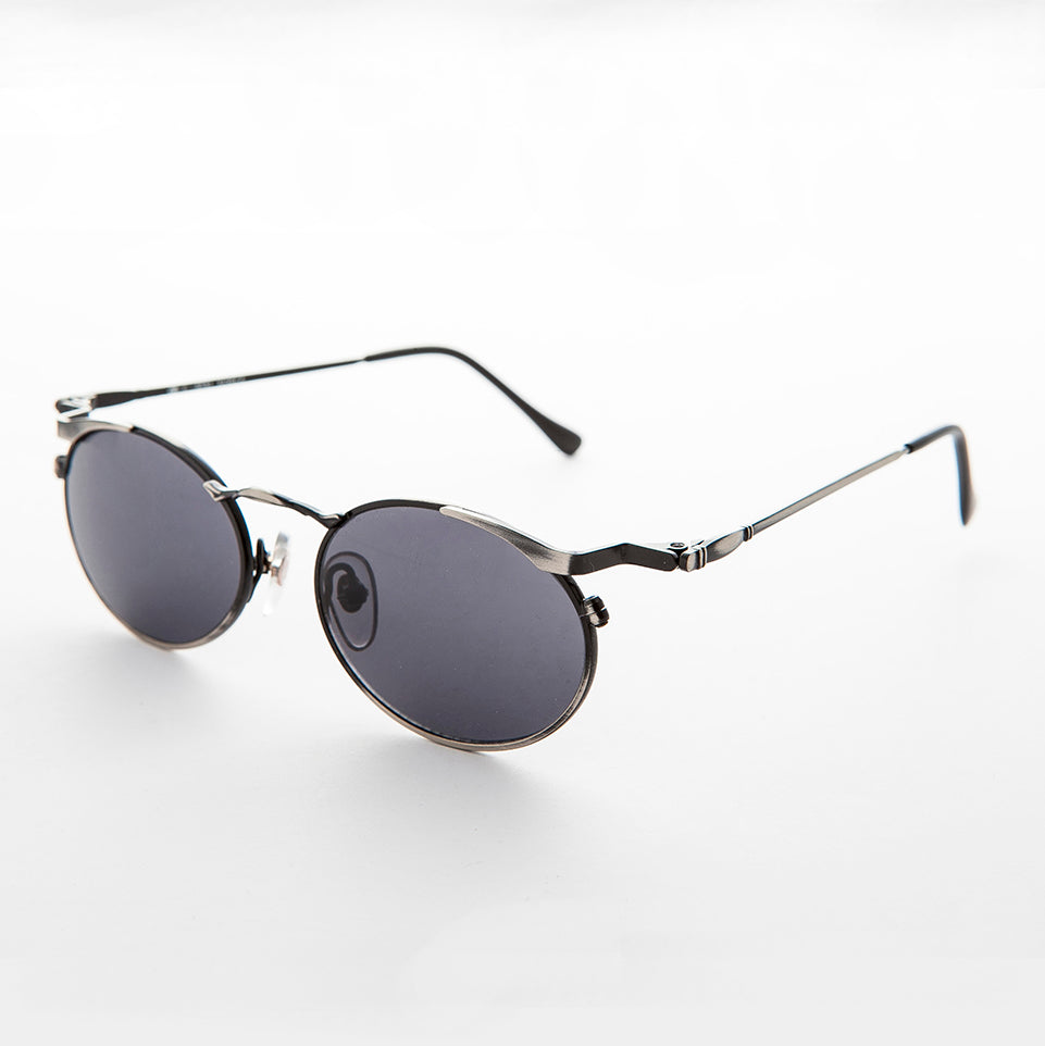 oval metal industrial sunglasses