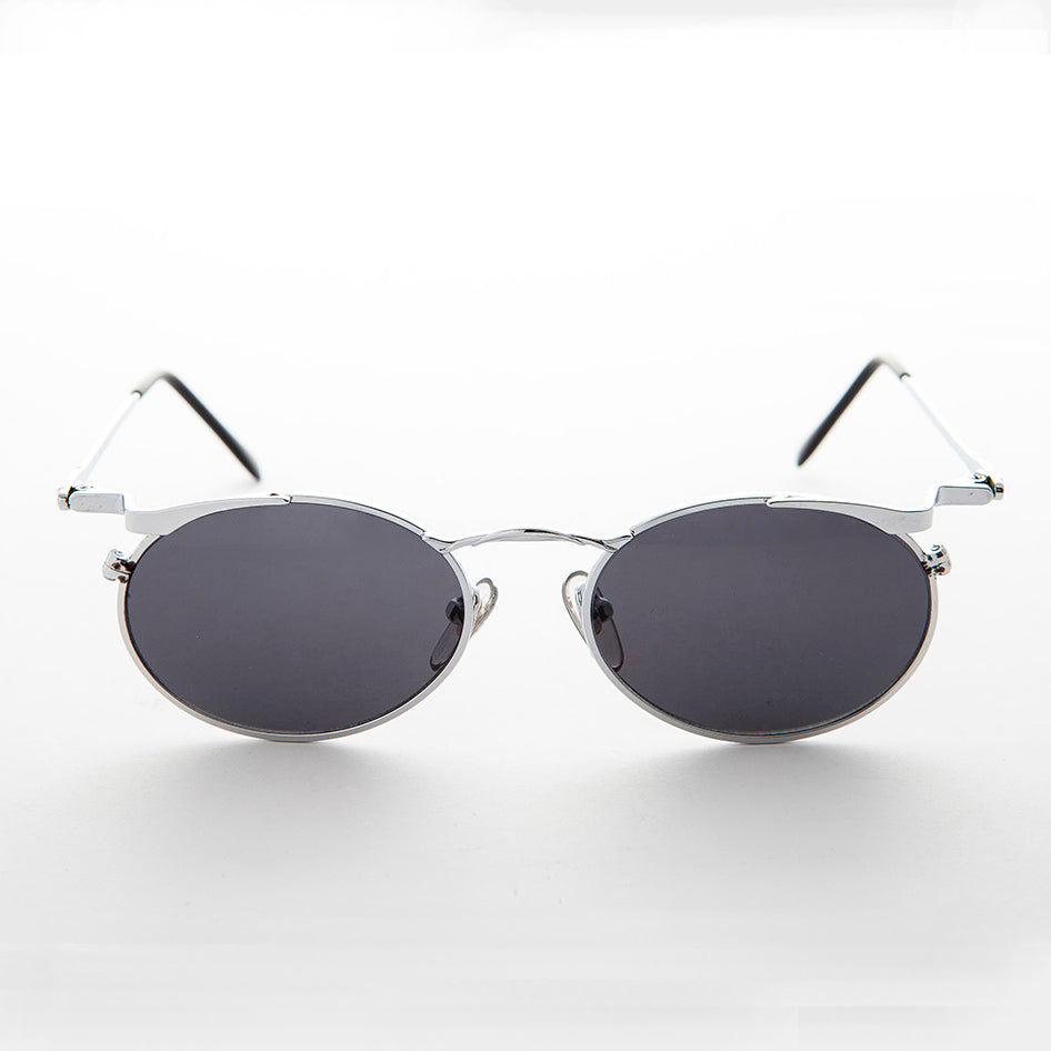 oval metal industrial sunglasses