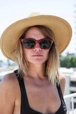 Load image into Gallery viewer, square horn rim vintage sunglasses
