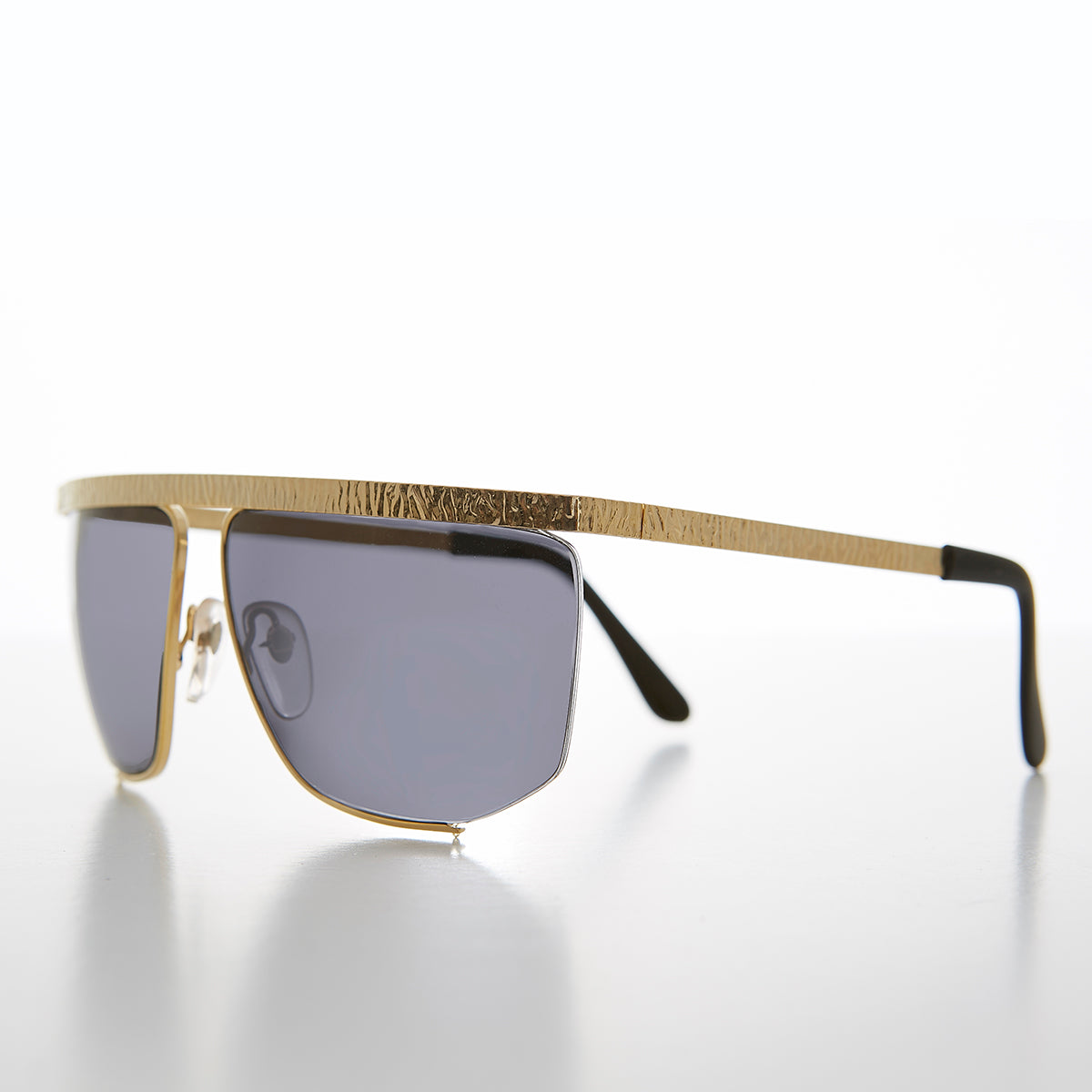 Gold Semi Rimless Hip Hop Vintage Sunglasses
