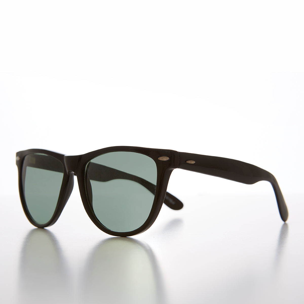 Big Classic Square Black Vintage Sunglass with Glass Lens