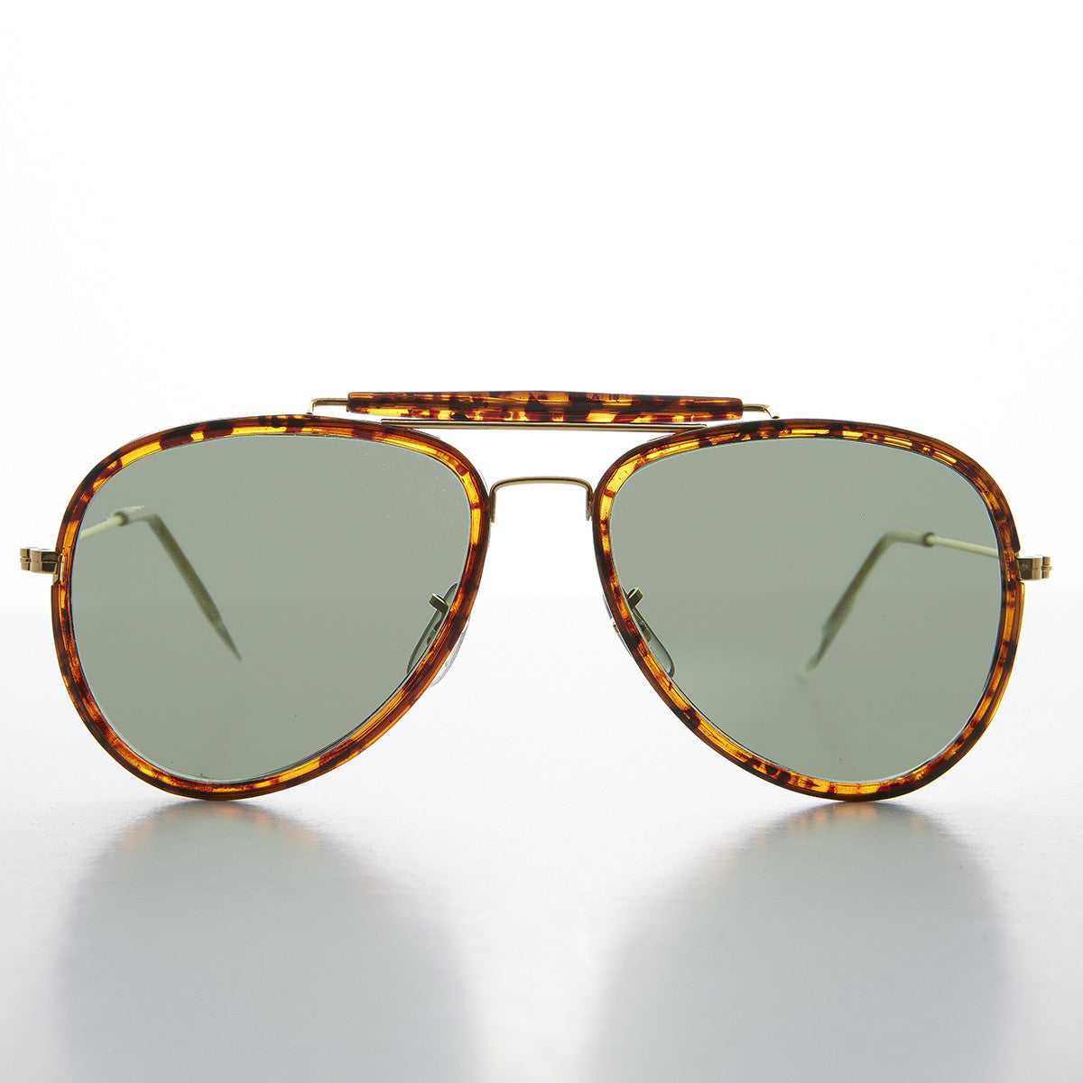 wrapped tortoiseshell vintage aviator sunglass with glass lens