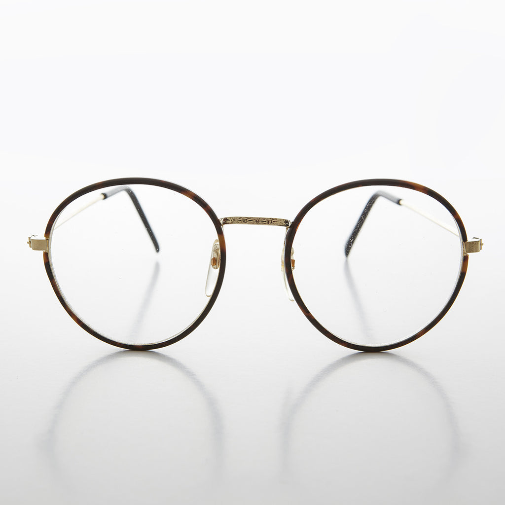 round vintage clear lens glasses