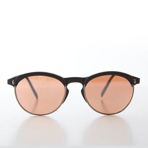 round copper lens half frame deadstock sunglasses