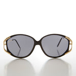 Load image into Gallery viewer, Large Women&#39;s Vintage Sunglass with Gold Accents
