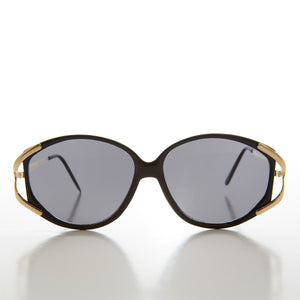 Large Women's Vintage Sunglass with Gold Accents