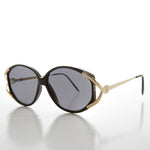 Load image into Gallery viewer, Large Women&#39;s Vintage Sunglass with Gold Accents
