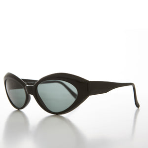 black curved cat eye women's sunglass