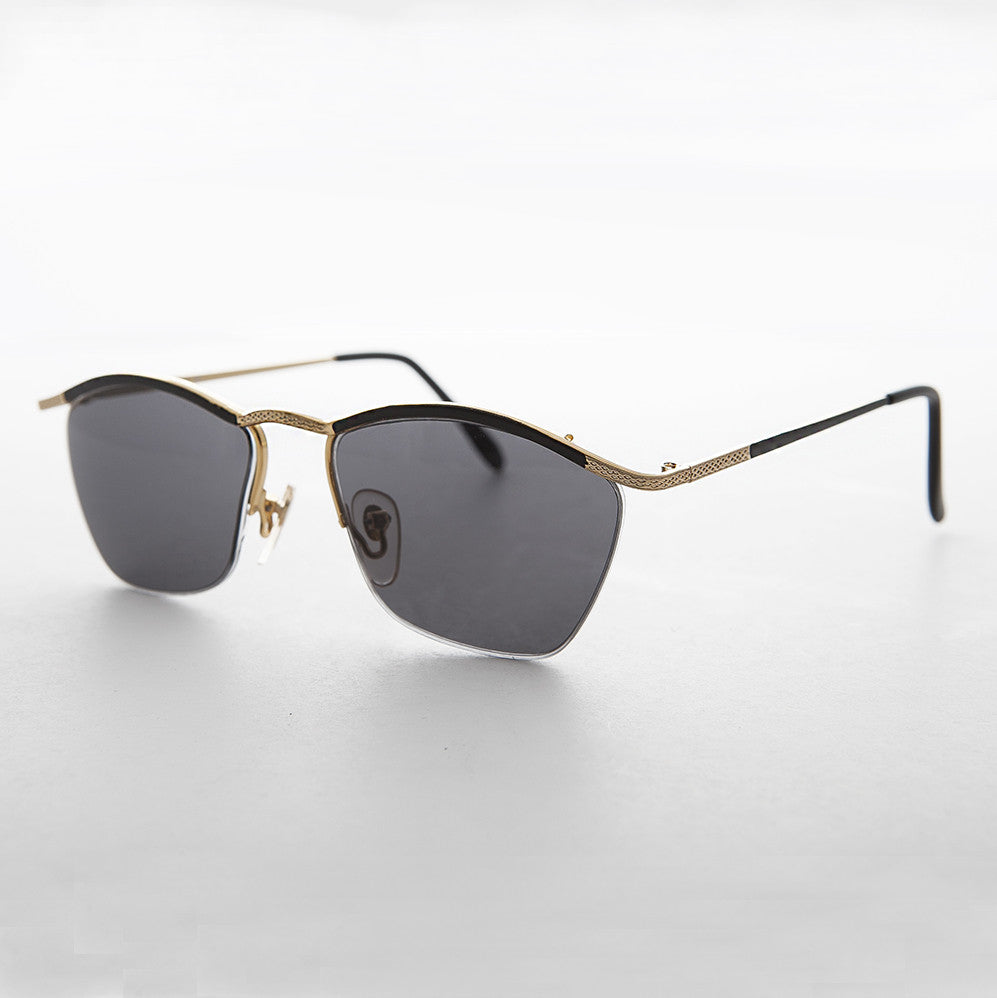 90s Black & Gold Metal Unisex Vintage Sunglass