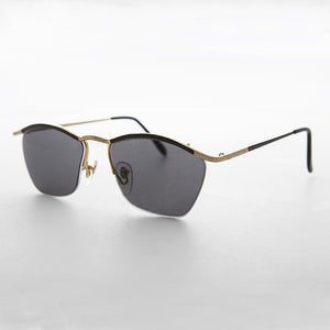 90s Black & Gold Metal Unisex Vintage Sunglass