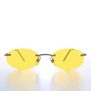 Yellow Rimless Lens Vintage Sunglass