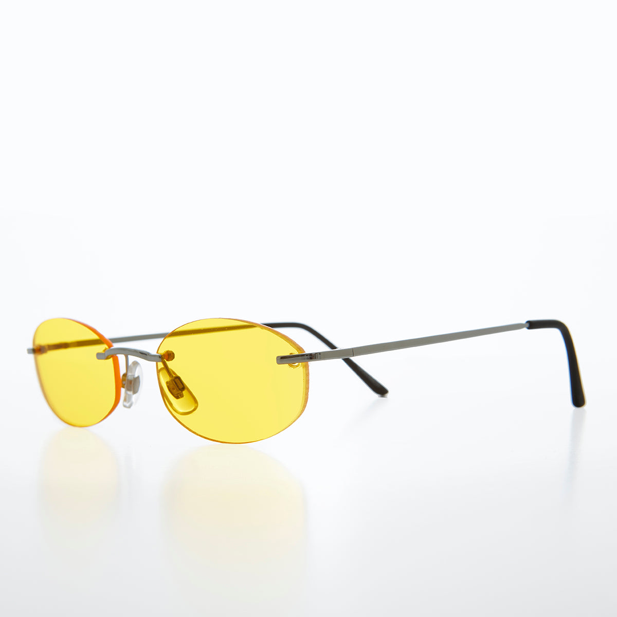 Yellow Rimless Lens Vintage Sunglass