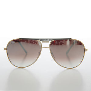 Gold Aviator Sunglass with Sports Brow Bar