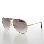 Load image into Gallery viewer, Gold Aviator Sunglass with Sports Brow Bar
