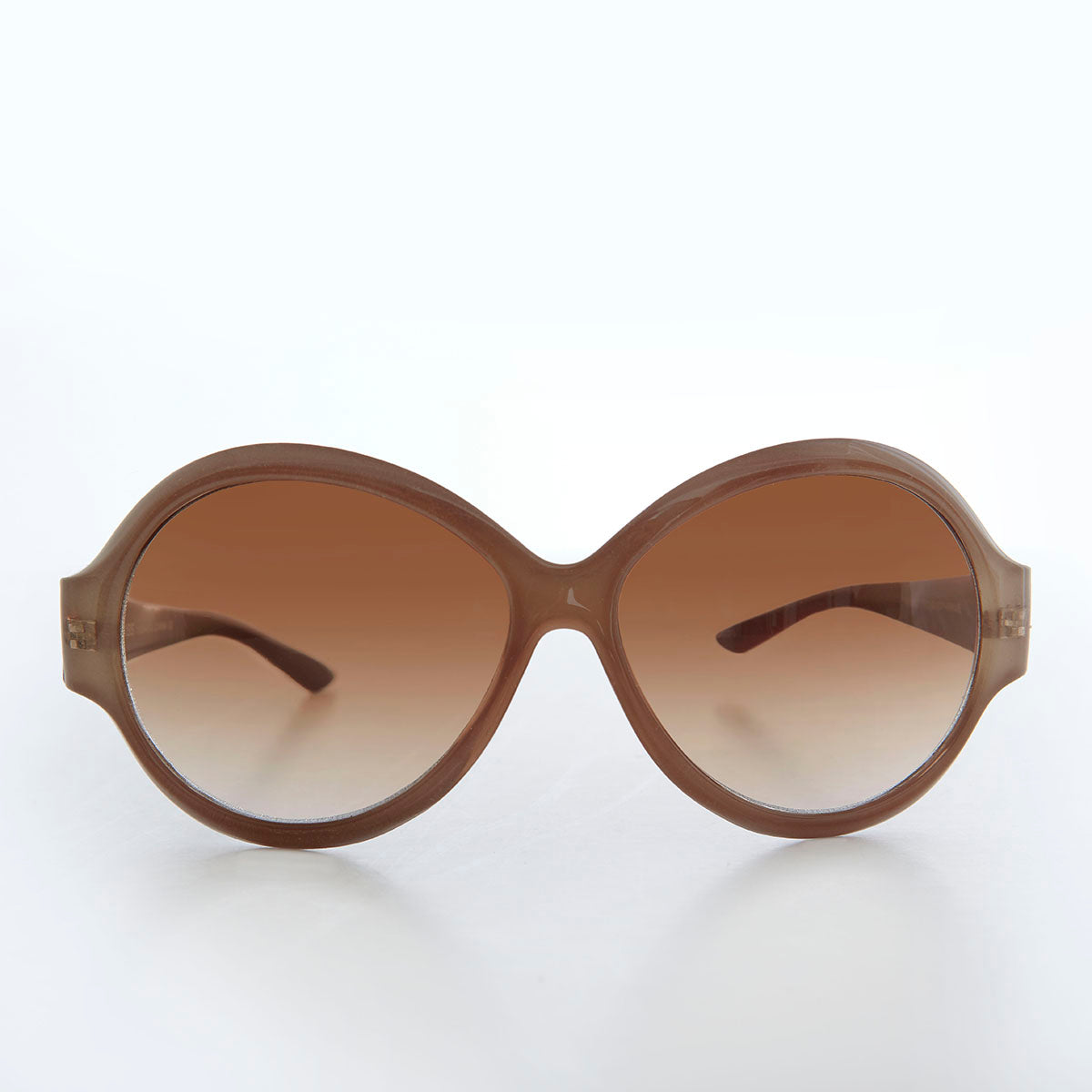 round oversized taupe women's sunglasses