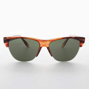Semi-Rimless Mono Browline Vintage Sunglass