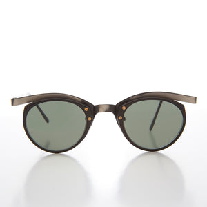 Unique Round Edgy Floating Rim Sunglass