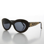 Load image into Gallery viewer, Mod Cat Eye Vintage Sunglass with Gold Temple Design
