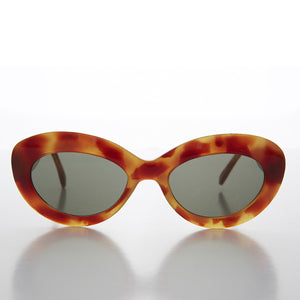 Mod Cat Eye Vintage Sunglass with Gold Temple Design