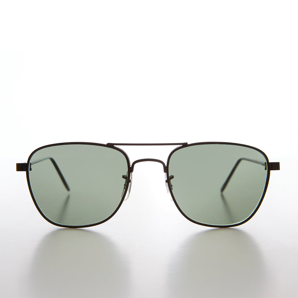 Black Metal Aviator with Glass Lens