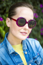 Load image into Gallery viewer, oversized round jackie o women&#39;s vintage sunglass

