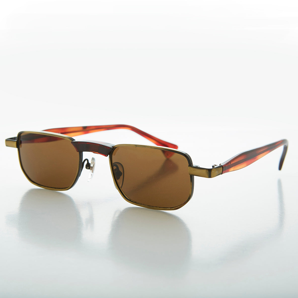 Slim Rectangle Vintage Sunglass Optical Quality Frame
