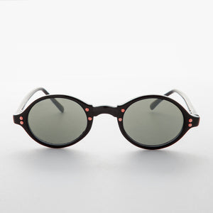 Small Oval Vintage Sunglasses with Gold Studs