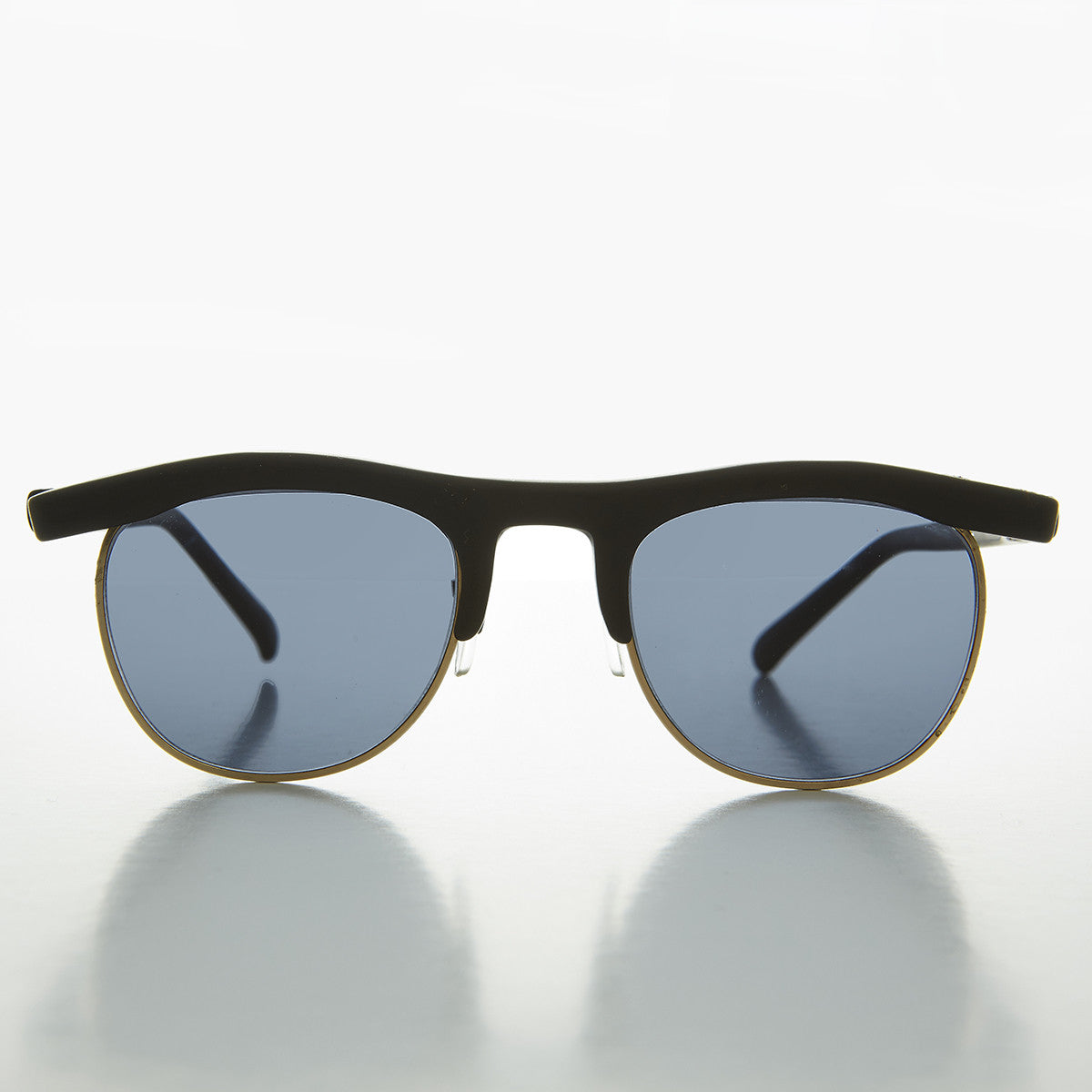 flat lens half rim horn rim vintage sunglass