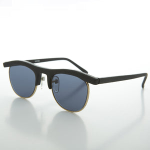 flat lens half rim horn rim vintage sunglass