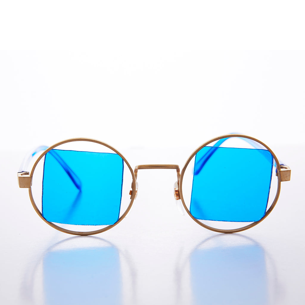 Hippy Colored Square Lens Vintage Sunglass