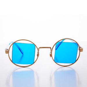 Hippy Colored Square Lens Vintage Sunglass