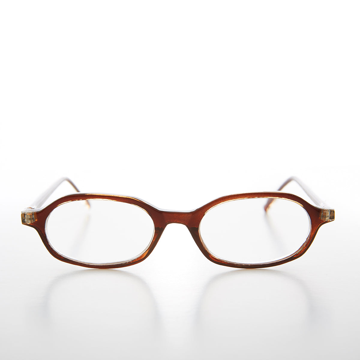 Brown Rounded Rectangular Reading Glasses