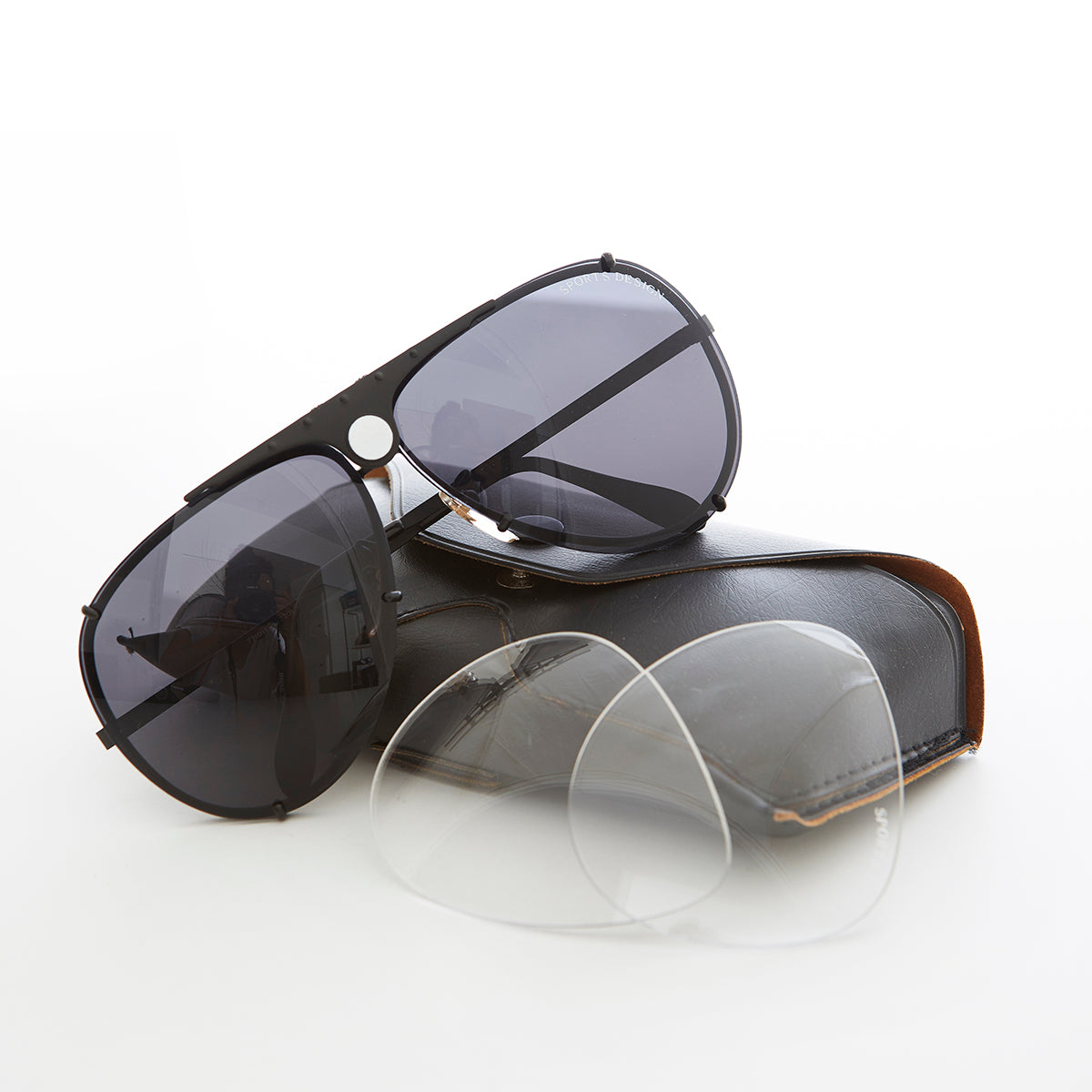 Aviator Sunglass with Interchangeable Clear Lens