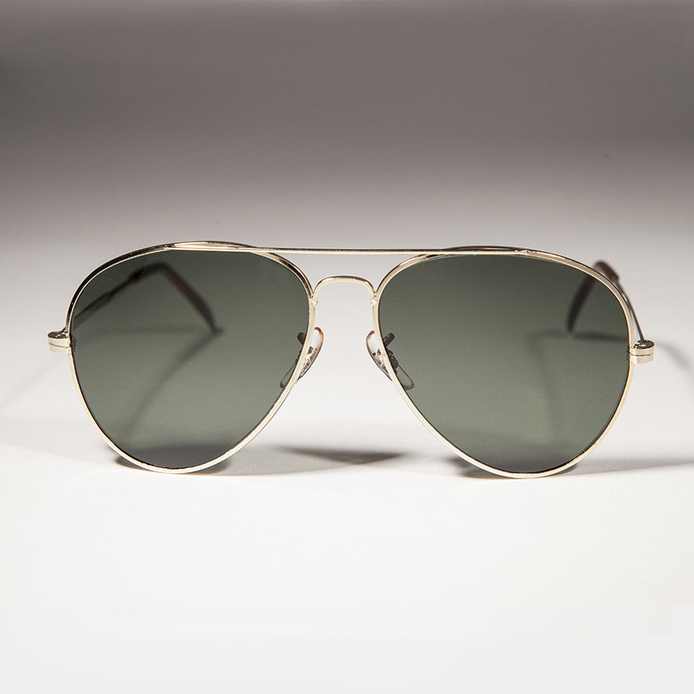 classic gold metal teardrop aviator sunglass