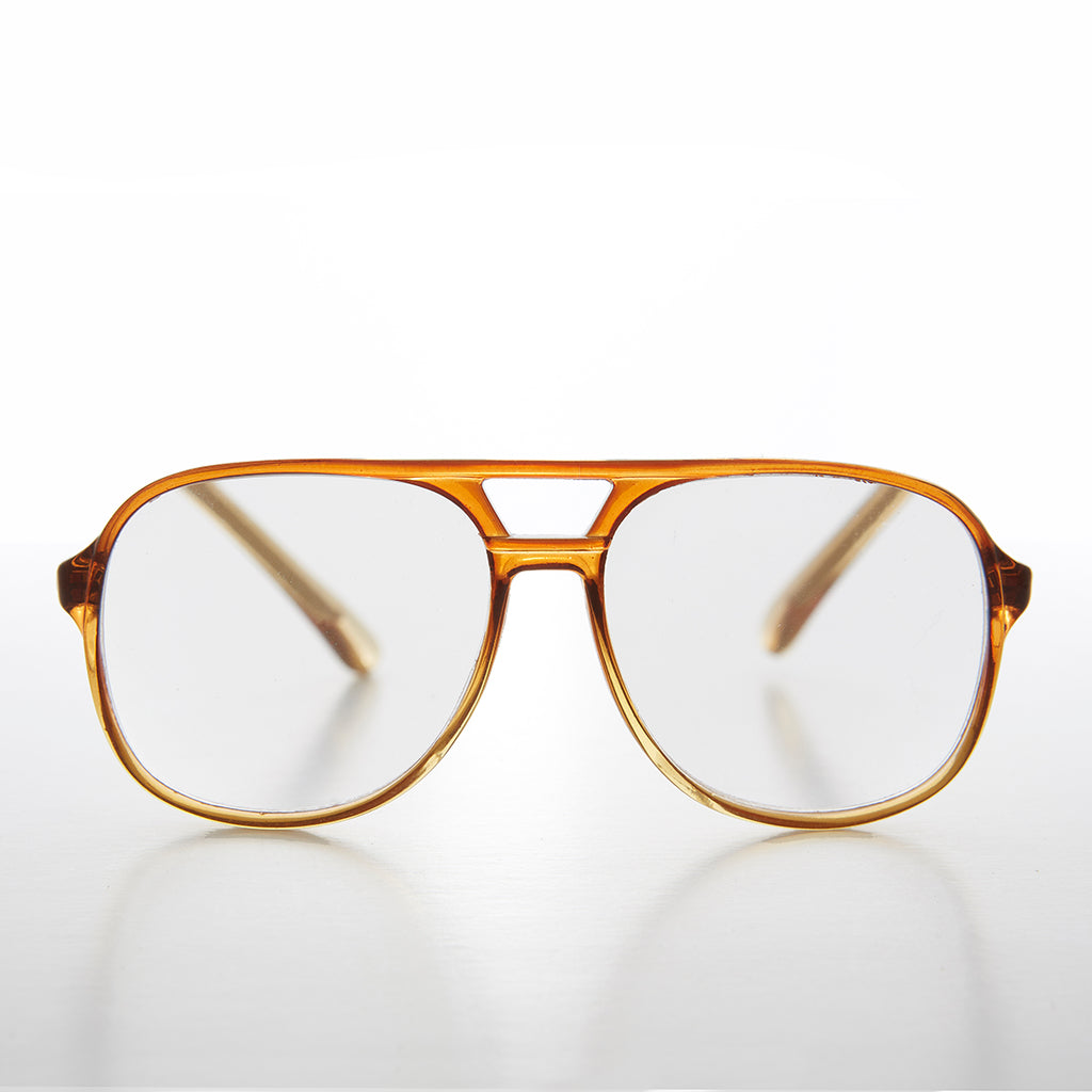 Classic Square Clear Chesnut Aviator Vintage Reading Glasses