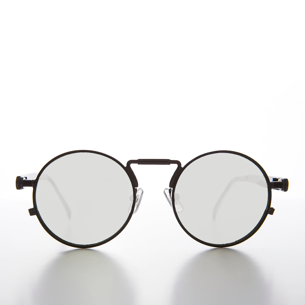 round steampunk sunglasses with mirror lenses