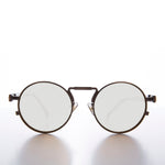 Load image into Gallery viewer, round metal steampunk sunglasses with mirror lens
