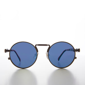 Round Black Goth Steampunk Sunglass with Colored Lenses