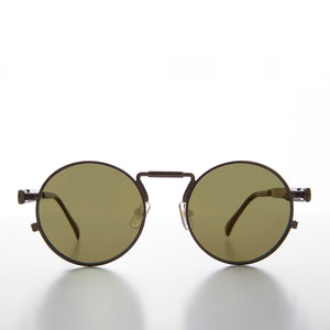 Round Black Goth Steampunk Sunglass with Colored Lenses