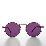 Load image into Gallery viewer, Round Black Goth Steampunk Sunglass with Colored Lenses
