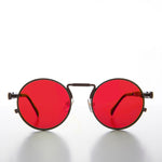 Load image into Gallery viewer, round steampunk sunglass with red lens
